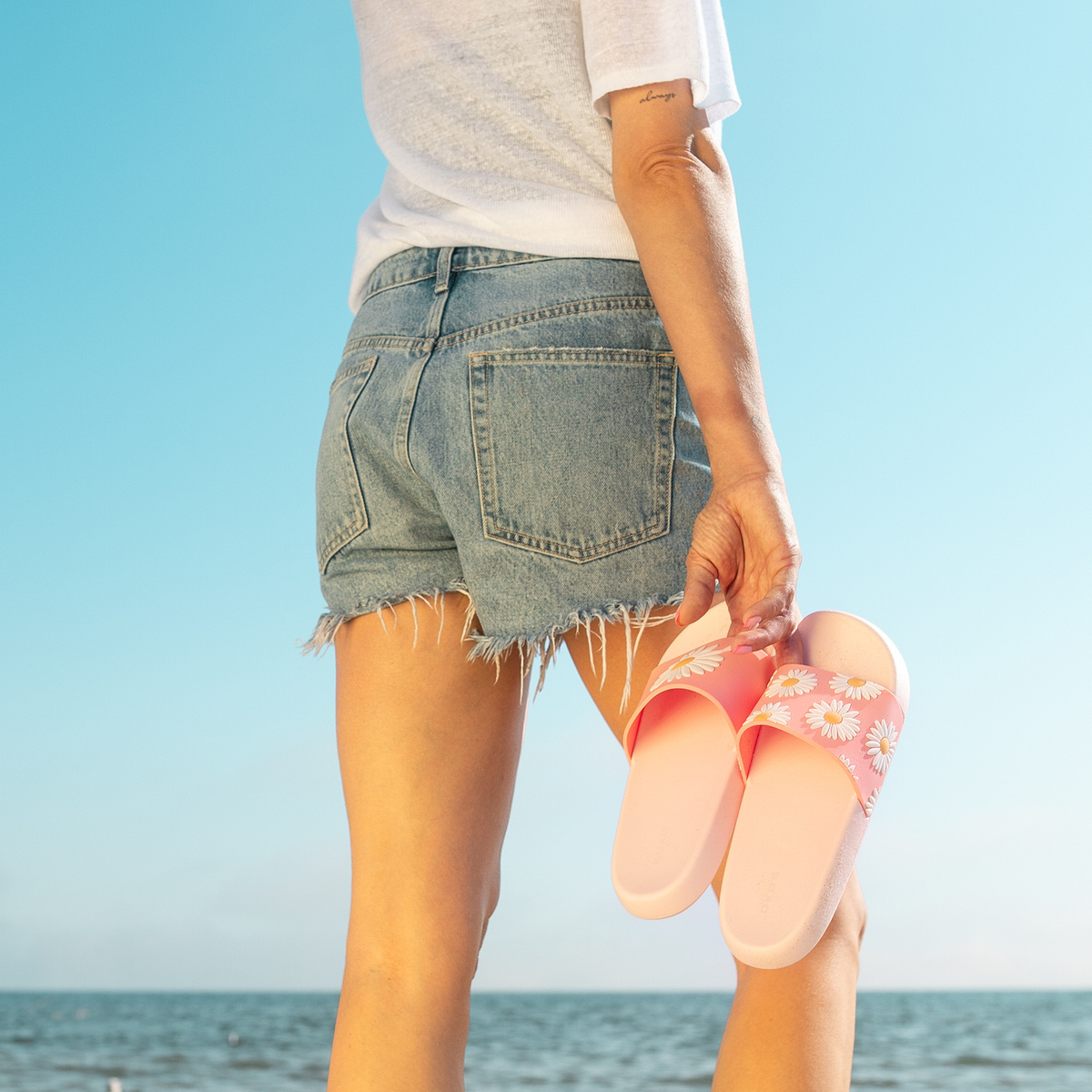 SOXO Strand Latschen unisex | Gänseblümchen Muster