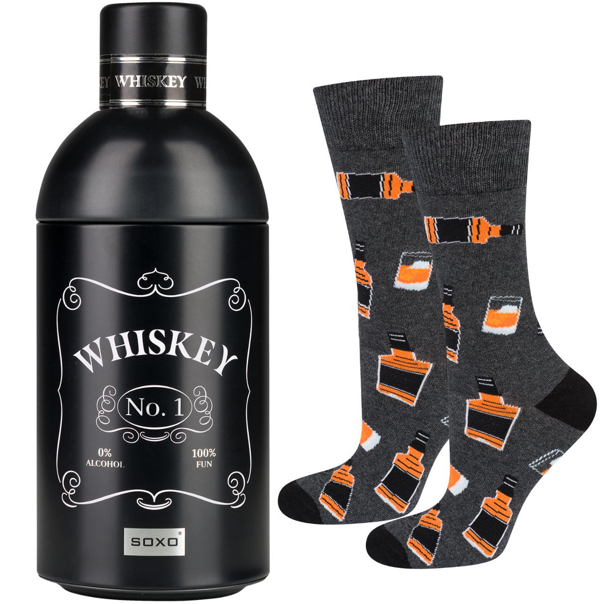 Herrensocken Whisky in einer Flasche