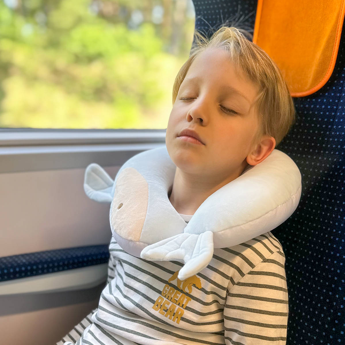 Multifunktionales Reisekissen für ein Kind | Delphin