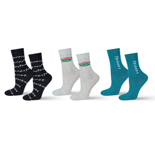 3 Paar von lustigen Socken mit Serie Friendsmotiv | Damensocken | SOXO