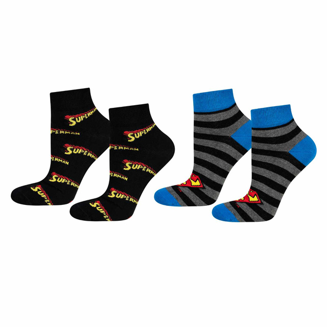 Set mit 2x lustigen Kurze Herrensocken mit Superman DC Comics | SOXO