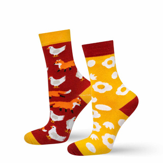 1 Paare von lustige Socken mit Huhn und Eiern | Damensocken | SOXO