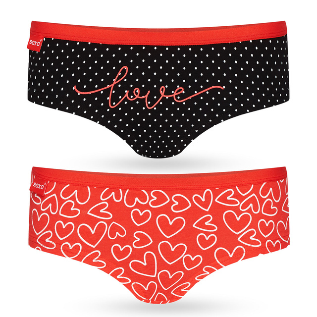 2 Paar von lustigen Hipster Damen Höschen für Valntinstag | SOXO