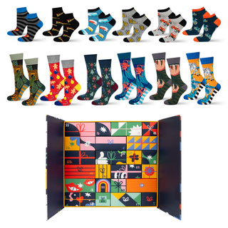 Adventskalender mit Socken 12er-Pack