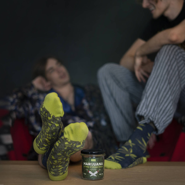 Grüne Socken im Glas
