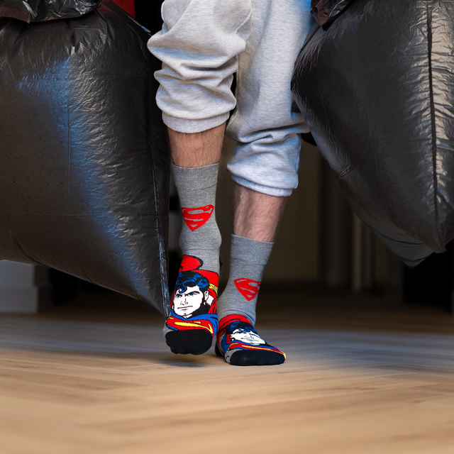 1 Paar von lustigen Socken mit Superman DC Comics | Herrensocken | SOXO