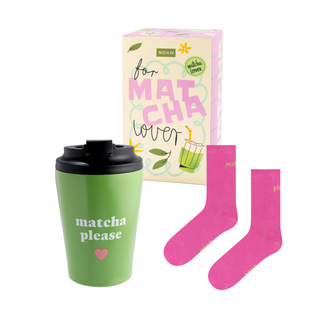 Geschenkset Socken Matcha + Thermobecher