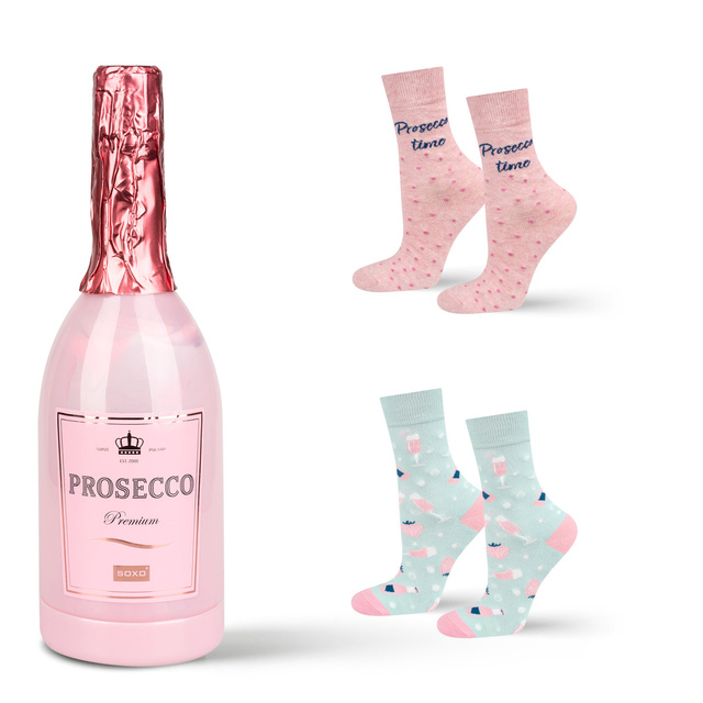 Socken mit Prosecco-Motiv 2er-Pack