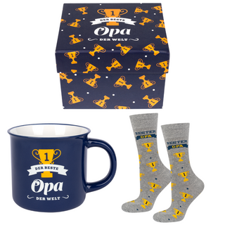1 Paar von lustigen Socken fur Opa in a mug Verpackung | Herrensocken | SOXO