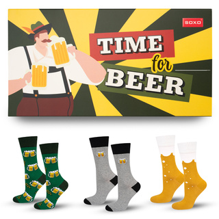 Socken mit Bier-Motiv 3er-Pack