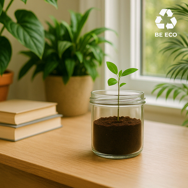 Grüne Socken im Glas