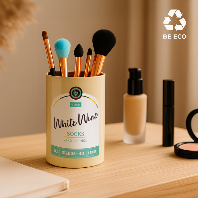 Socken mit Sparkling-Wine-Motiv in Flaschenverpackung