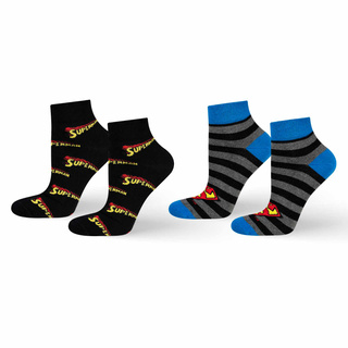 Set mit 2x lustigen Kurze Herrensocken mit Superman DC Comics | SOXO