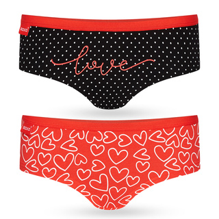 2 Paar von lustigen Hipster Damen Höschen für Valntinstag | SOXO