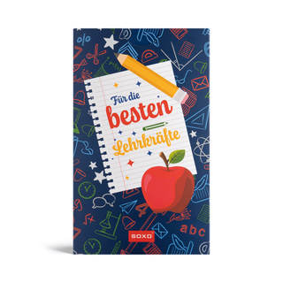 1 Paar von lustigen Socken für Lehrer – in Grußkarte SOXO